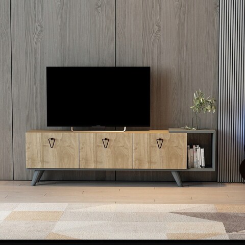 Comoda TV, Arnetti, Angel, 160x51x31.6 cm, PAL, Nuc / Antracit Arnetti