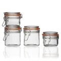 Set 4 borcane cu capac, Versa, Cristal, sticla