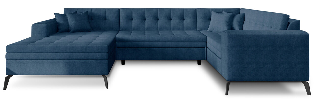 Coltar extensibil stanga 5 locuri ELTAP, MON-LT-40GO, Montez, 340x180x93 cm, lemn/poliester, albastru inchis - view 3