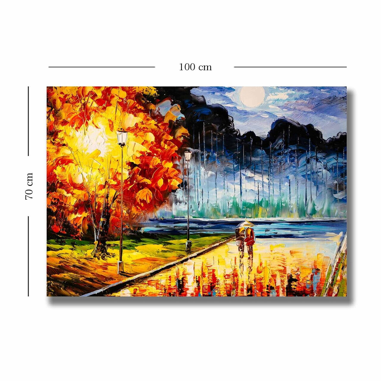 Tablou decorativ, 701002021C-024, PÂNZĂ DIN PIELE ÎNTOARSĂ, Lemn, Multicolor — imaginea 3