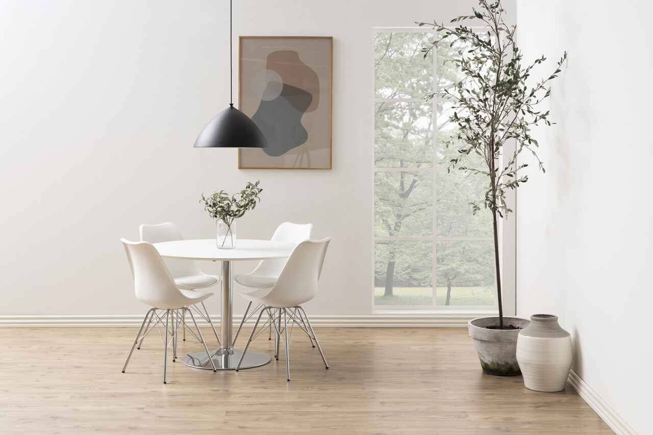 Scaun Eris, Actona, 48.5x54x85.5 cm, piele ecologica/otel, alb/crom - view 7