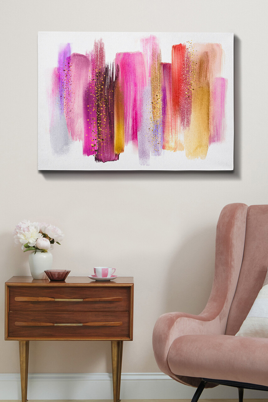 Tablou decorativ Kanvas Tablo (70 x 100) Cadru: 100% LEMN (grosime: 3 cm) Multicolor