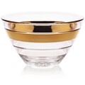 Bol individual, Vidivi, Baguette, H.8.5 cm x D.14 cm, sticla, transparent/auriu