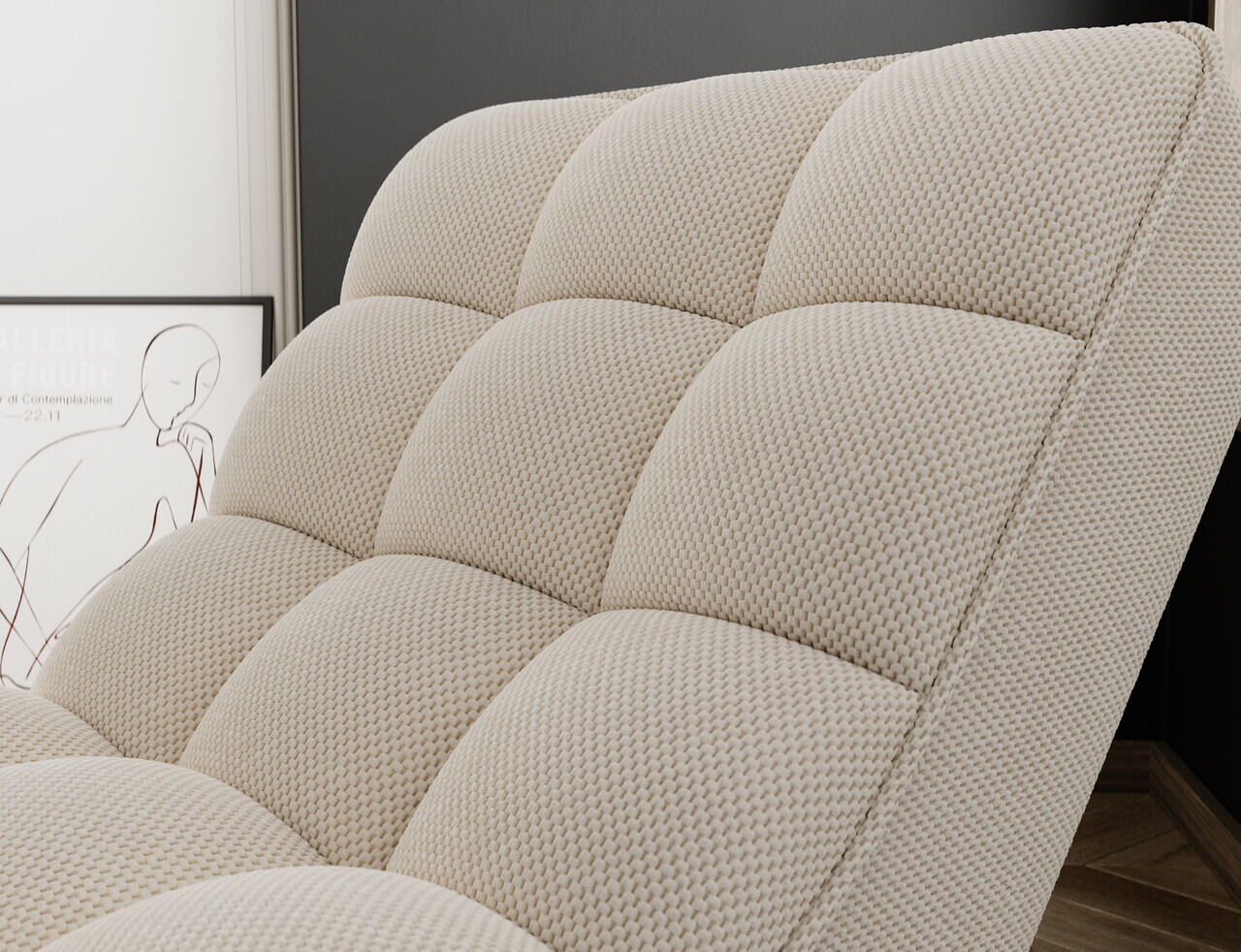 Sezlong living ELTAP, LOR-18CAL, Loren, 170x85x85 cm, poliester, bej deschis - view 6