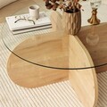 Masuta de cafea, Neostill, Bubble, 75x35x75 cm, Sticla temperata , Maro
