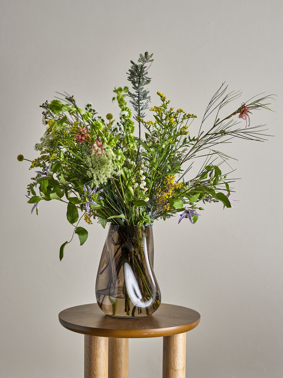 Vaza decorativa, Bloomingville, Ingolf, 19x18x26 cm, sticla, maro - view 4