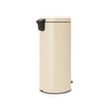 Cos de gunoi cu pedala, Brabantia, Icon Almond, 30 L, inox, crem