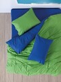 Lenjerie de pat dubla, Sage - Green, Blue, Cozy Home, Bumbac Ranforce