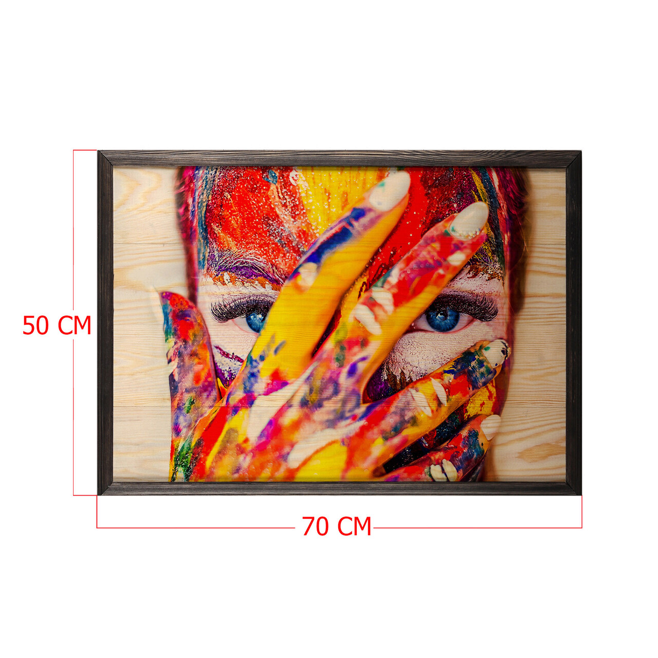 Tablou decorativ, Colorful XL, Lemn, Lemn, Multicolor