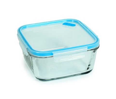 Caserola patrata cu capac, Snips, Lock Glass, 0.8 L, sticla