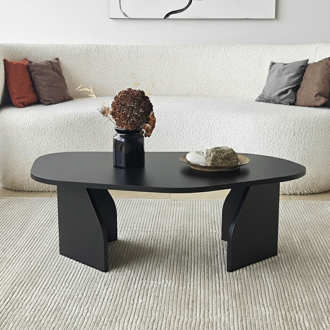 Masuta de cafea, Hanah Home, Nova, 100x35x60 cm, PAL, Negru — imaginea 2