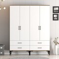 Dulap pentru haine, Hommy Craft, Kumsal TT, 160x47.5x201.4 cm, PAL, Nuc/Alb