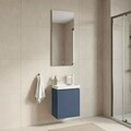 Set Dulap de Baie cu Chiuvetă și Oglindă (2 Piese), Hanah Home, Ferla 40, Albastru Mat