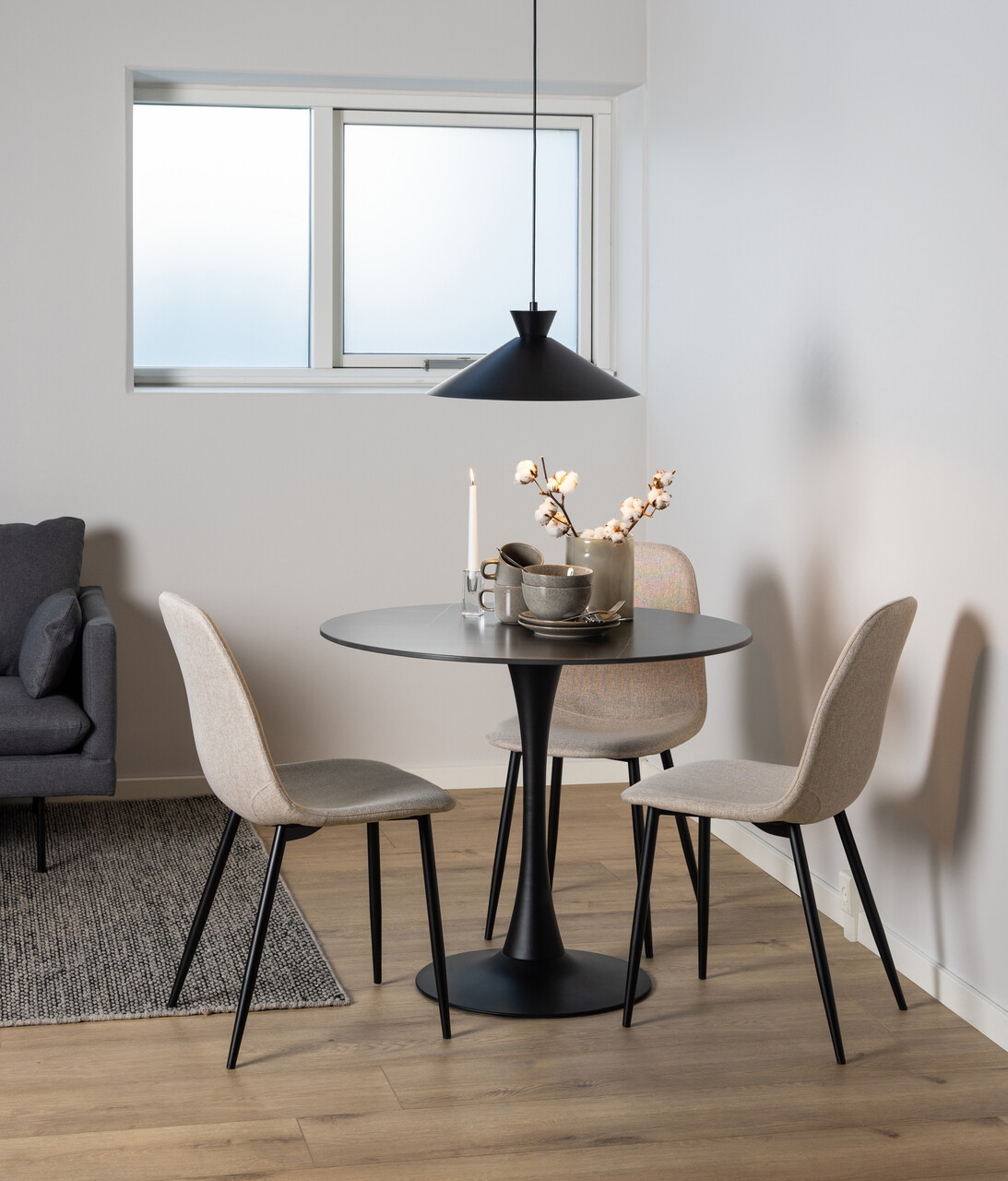 Scaun Celia, Actona, 44x54x86 cm, poliester/otel, bej - view 8