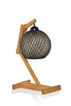 Lampa de masa, FullHouse, 390FLH1763, Lemn de pin, Ecru / Maro / Negru