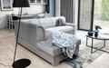 Coltar extensibil stanga 4 locuri ELTAP, BR20, Bergen, 247x214x83 cm, lemn/poliester, gri deschis