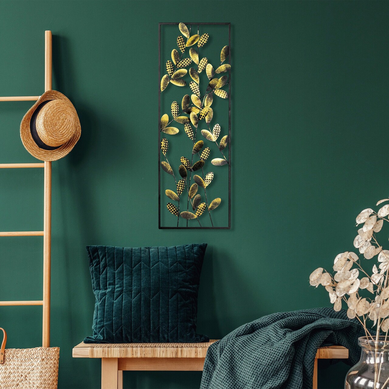 Decoratiune de perete, Olips 5, Metal, Dimensiune: 32 x 90 cm, Multicolor - 2 | YEO