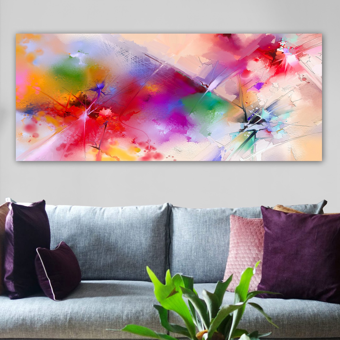 Tablou decorativ, YTY709131520_50120, Canvas, Rama din lemn (grosime 3 cm), Multicolor