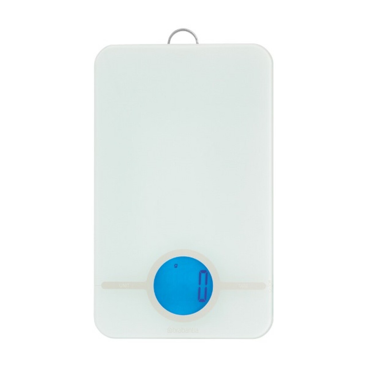 Cantar de bucatarie, Brabantia, Tasty+, display LCD, 26.5x15.2x2 cm, sticla/inox, gri deschis