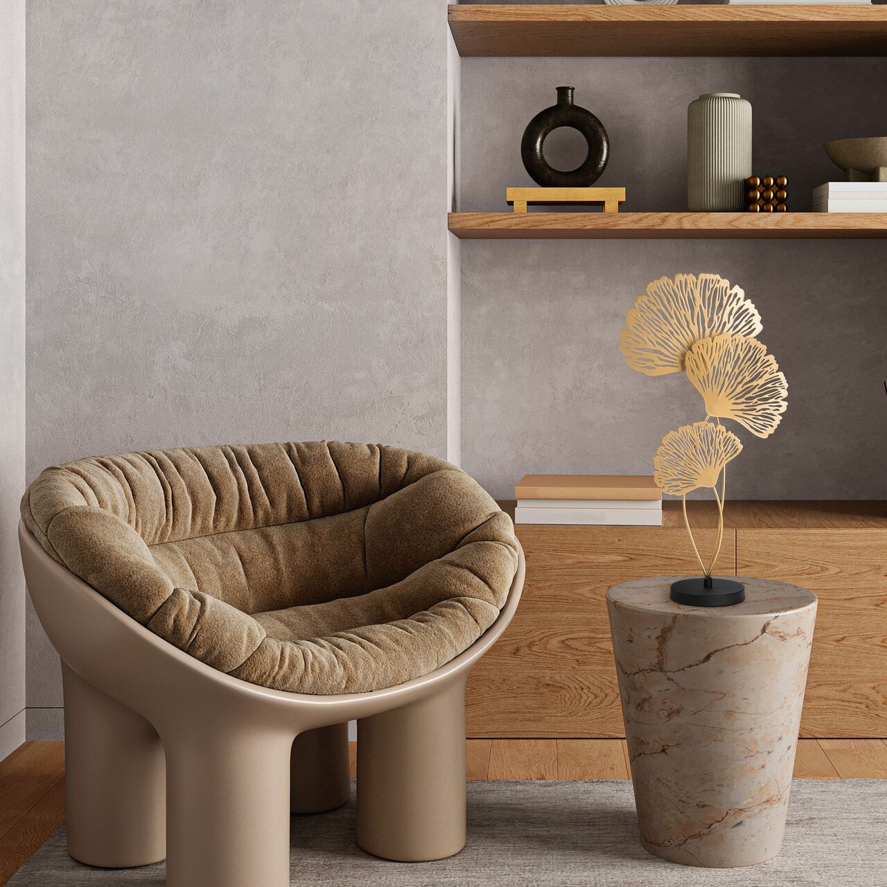 Decoratiune, Dm-001, 59x30x13 cm, Aur/Negru - imagine 2