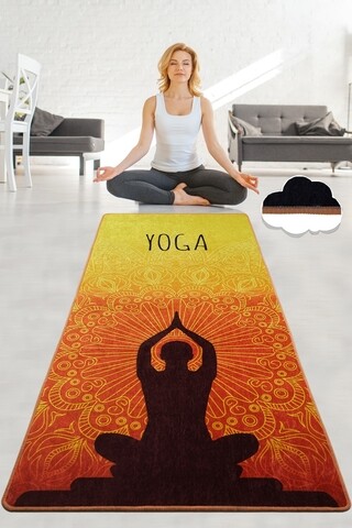 Saltea fitness/yoga/pilates Çakra, chilai, 60x200 cm, poliester, portocaliu