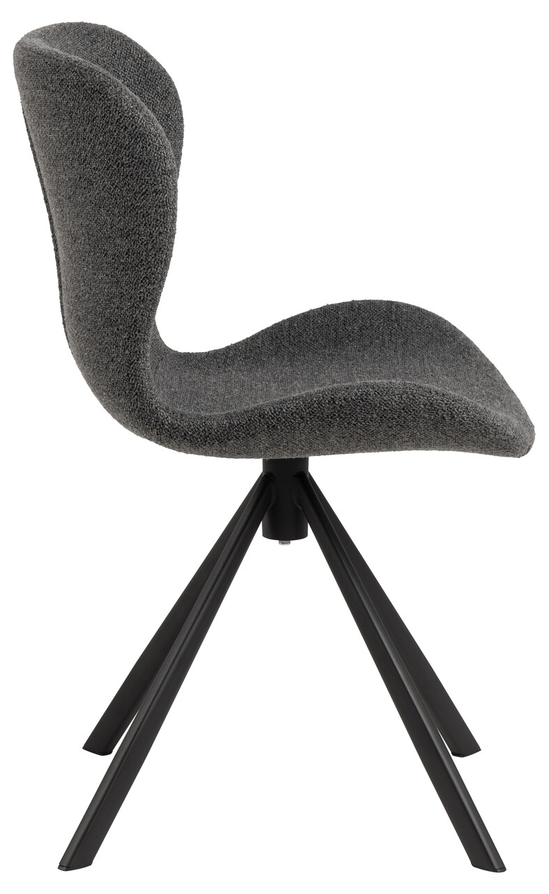 Scaun Batilda -A1, Actona, 46.5x53x81 cm, rotativ, tesatura Boucle/otel, antracit - view 8