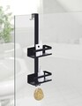 Etajera suspendata pentru baie cu 2 rafturi Bribano Duo, Wenko, 23x18x71 cm, inox, negru