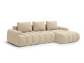 Coltar extensibil dreapta 3 locuri, Linz, Cosmopolitan Design, 275x142x84 cm, catifea, bej deschis