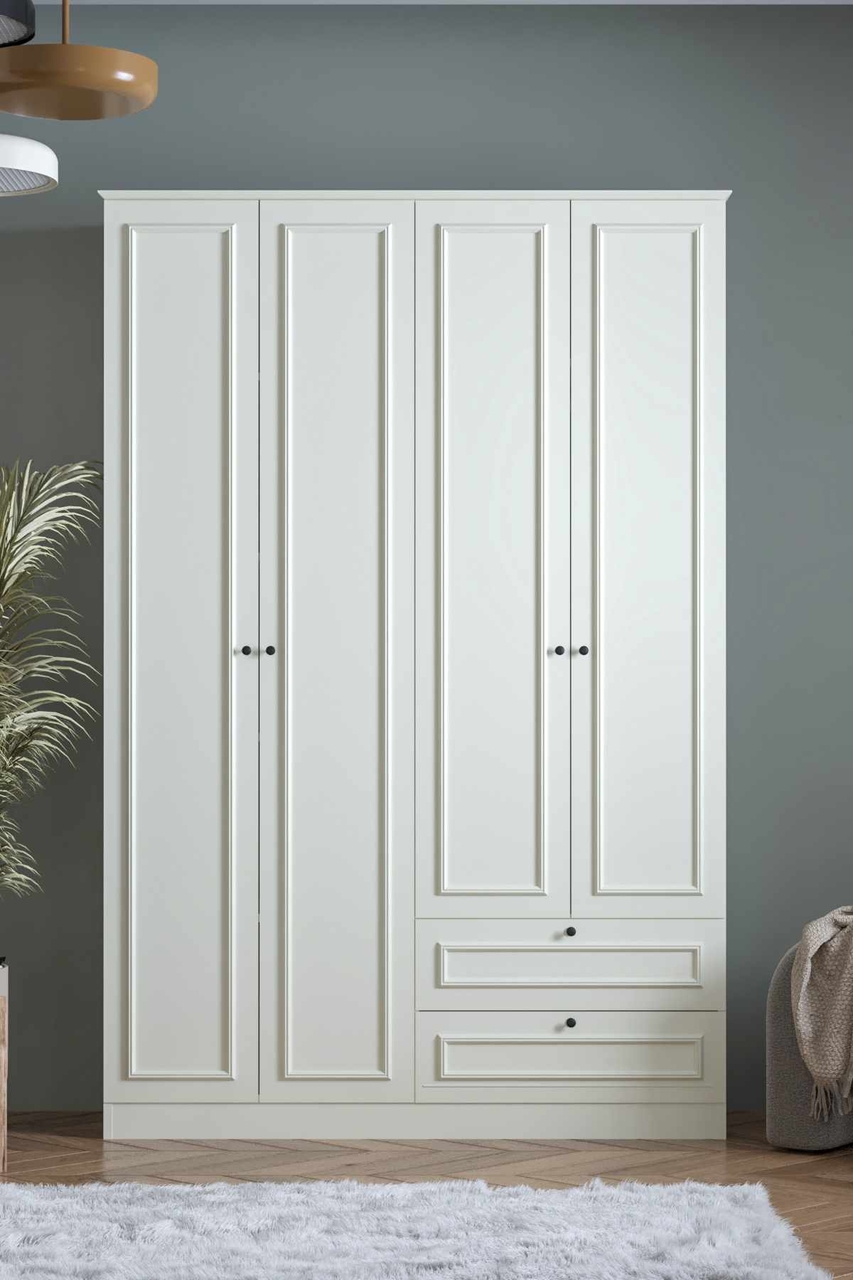 Dulap pentru haine, Hanah Home, Mira 210, 140x210x54 cm, Alb