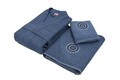 Set de baie Family, Cotton Box, Nakışlı Aile, Bumbac, Albastru/Alb