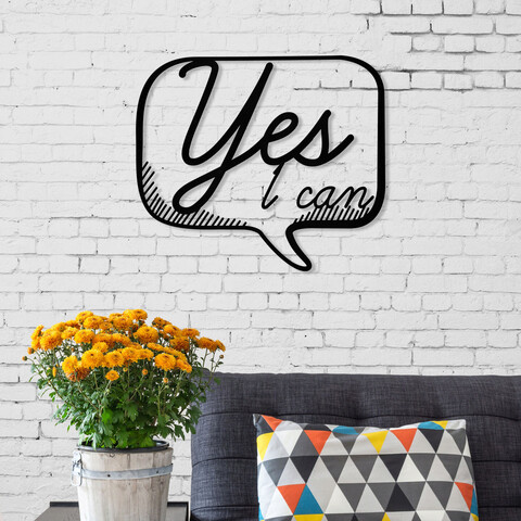 Decoratiune de perete, yes, metal, dimensiune: 49 x 42 cm, negru
