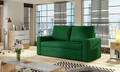 Canapea extensibila 2 locuri, ELTAP, Wave, 150x90x90 cm, lemn/poliester, verde