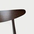 Scaun Eroso, Homla, 48x55.5x74.8 cm, poliester/lemn, maro inchis/bej