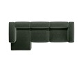 Coltar stanga 4 locuri, Bergamo, Cosmopolitan Design, 344x152x70 cm, tesatura structurata, verde muschi