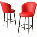 Set scaun de bar (2 bucăți), Charlotte, Uras, Metal, Roșu/Negru