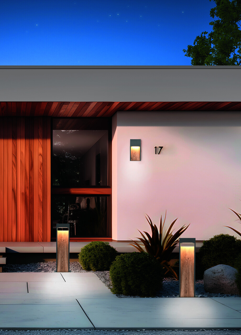 Aplica de perete pentru exterior Salmon, TRIO, 16.5x33 cm, 11W, 1x SMD, aluminiu, antracit/natur