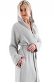 Halat de baie unisex, DC Home, Muslin, Bumbac , Gri