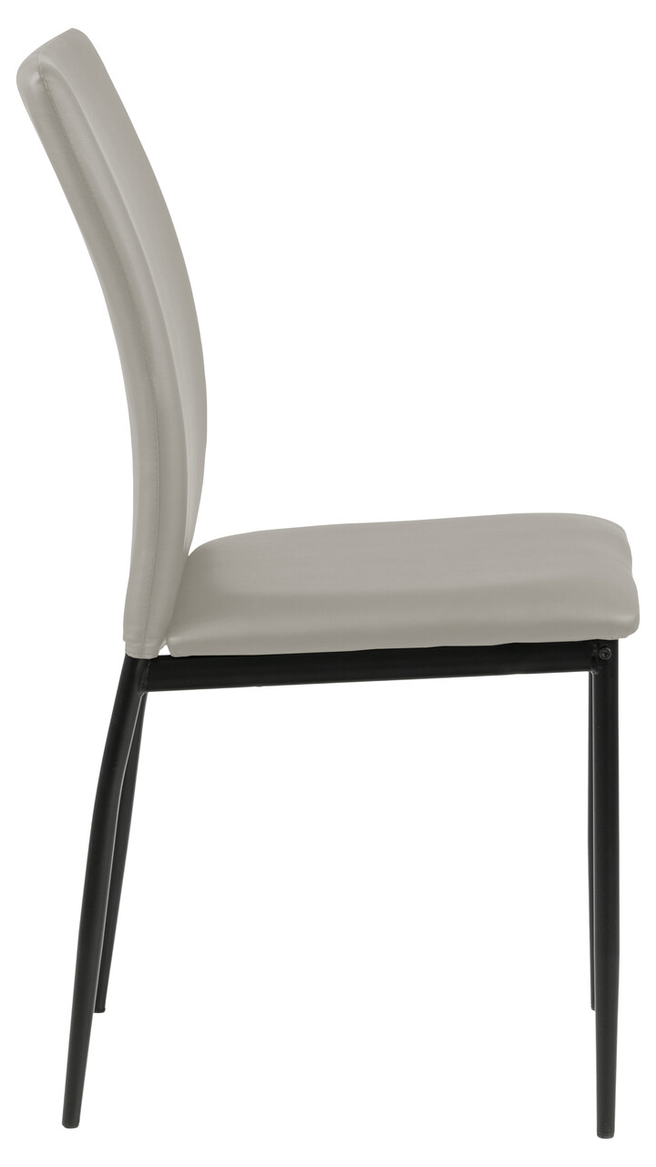 Scaun Demina, Actona, 43.5x53x92 cm, piele ecologica/otel, grej - view 4