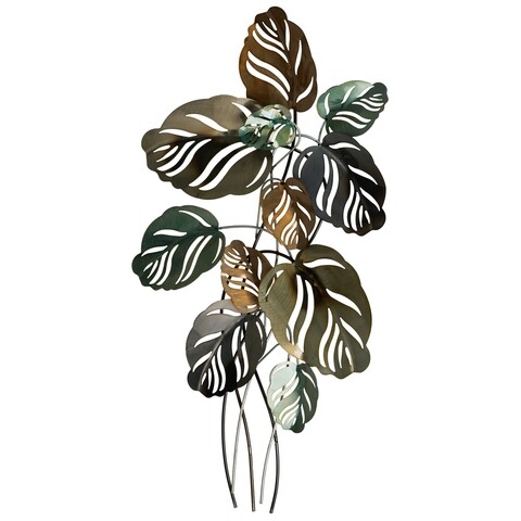 Decoratiune de perete, Leaves, Creaciones Meng, 49.5x90.8 cm, metal galvanizat