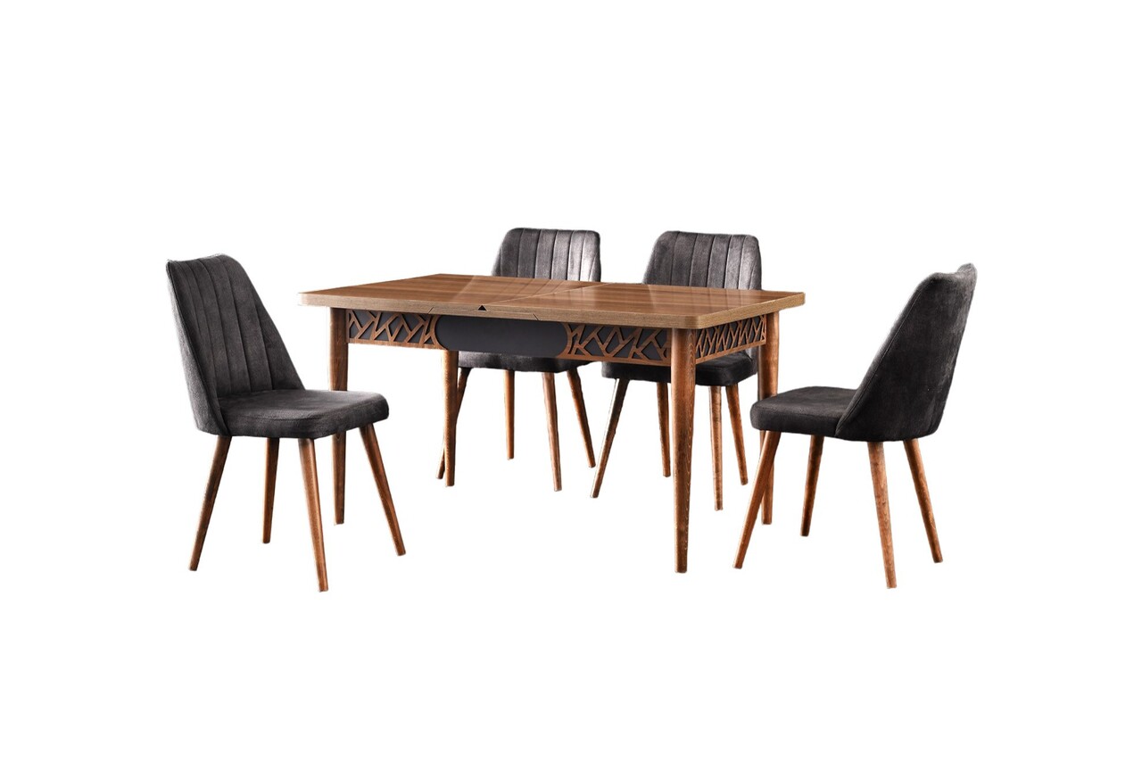 Masa extensibila, Hanah Home, Mira, Nuc / Antracit - imagine 2
