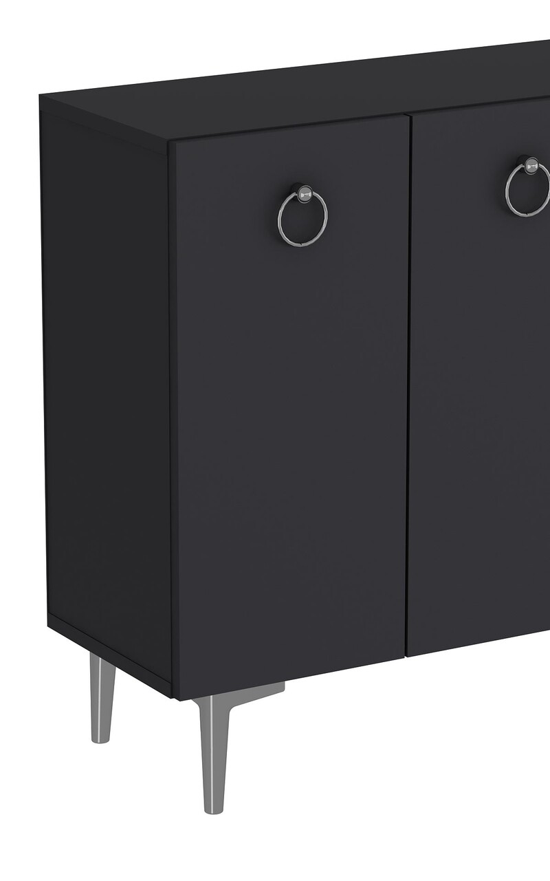Consola, Hanah Home, Efes, 120x80x29.6 cm, PAL , Antracit / Argintiu - view 5