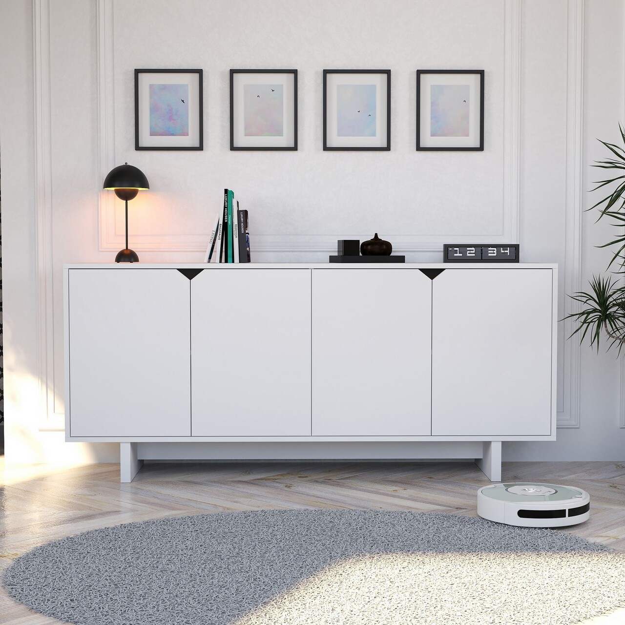 Consola, Hanah Home, Doruk, 180x80.6x40 cm, Alb - view 2
