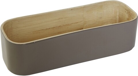 Cutie depozitare, Compactor, Glossy, 22 x 8 x 6 cm, bambus, maro/gri