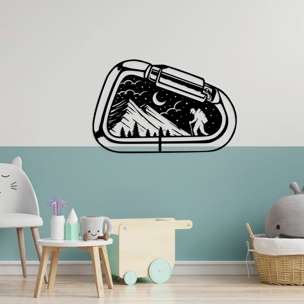 Decoratiune de perete, Camp Life, Metal, Dimensiune: 70 x 45 cm, Negru - 2 | YEO