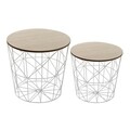 Set 2 masute de cafea Braxton, Versa, 40.5 x 40.5 x 41 cm, MDF