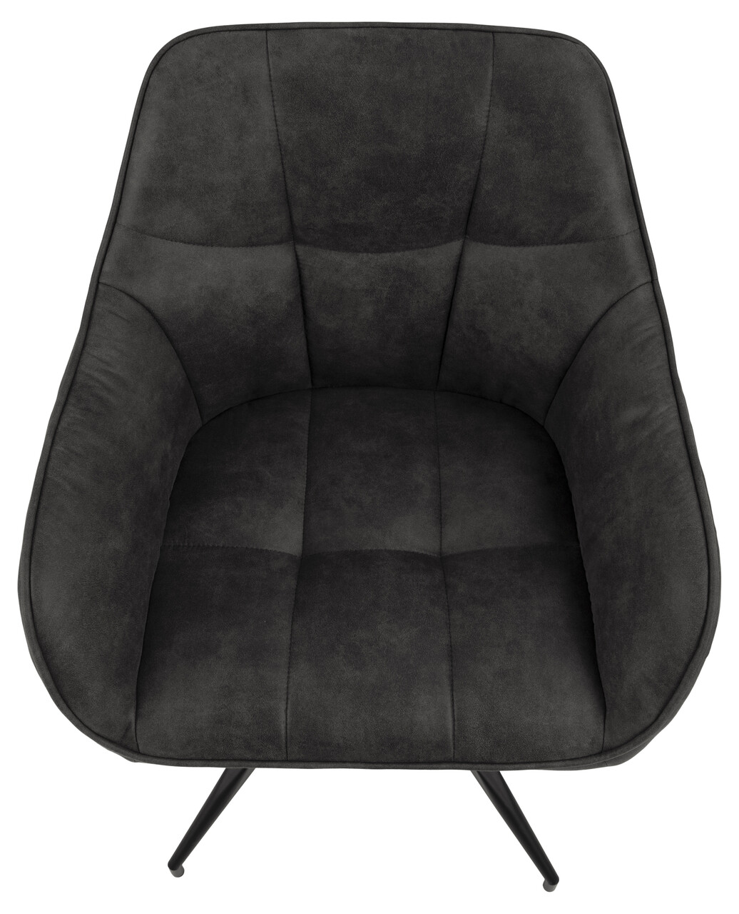 Scaun Brenda, Actona, 58x54.5x84.5 cm, rotativ, poliester/otel, antracit - view 9