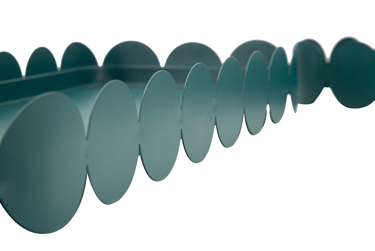 Set 2 tavi decorative, Mauro Ferretti, Saturn Rectangular, 40x16.5x4.5 cm, metal, turcoaz - imagine 2
