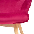 Fotoliu Moss, Homla, 70x55x95 cm, lemn/catifea din poliester, fucsia