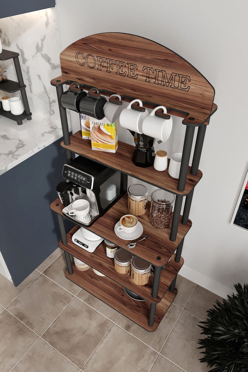 Dulap de bucatarie, Hanah Home, Time, 34x69x140 cm, MDF , Maro