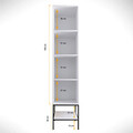 Dulap pentru haine, Comforty, Martin 1, 42x200x50 cm, Alb / Negru / Auriu